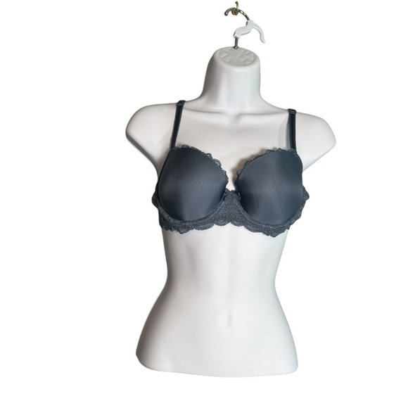 Victoria’s Secret Dream Angels Bra 34C Blue Lace Demi Push Up Underwire Sexy - Picture 1 of 10